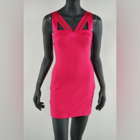 Ted Baker ‘Just For You’ Fuchsia Bodycon Mini Dress 🌺 Sz0 - Picture 6 of 8
